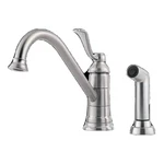 Pfister Portland 1-HANDLE Kitchen Faucet & Side Spray Polished Chrome LG34-4PC0. Fixed Price $99.99.
