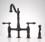 Signature Hardware Bellevue Bridge Faucet W/brass Sprayer - Matte Black. Fixed Price $229.00.