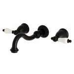 Kingston Brass KS312.PL Vintage 1.2 Gpm Wall Mounted Widespread - Black. Fixed Price $389.97.