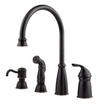 Pfister GT26-4CBY Avalon One-handle Kitchen Faucet With Side Spray, Tuscan Bron. Fixed Price $165.00.