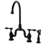 Kingston Brass KS779.TALBS Tudor 1.8 Gpm Deck Mounted Bridge - Bronze. Fixed Price $672.72.