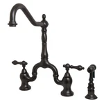 Kingston Brass KS775.TALBS Tudor 1.8 Gpm Deck Mounted Bridge - Bronze. Fixed Price $672.72.