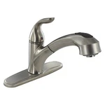 Valterra Brushed Nickel Pull-out Hybrid Kitchen Faucet W Levers Handles. Fixed Price $151.28.