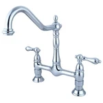 Kingston Brass Heritage Double Handle Widespread Bridge Kitchen Faucet. Fixed Price $269.05.