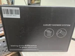 Everstein Thermostatic 12 In, 6 Ceiling Mount Dual Shower Head Brushed Gold. Fixed Price $285.00.