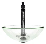 Mr Direct Colored Glass Vessel Sink, Crystal, Faucet, Antique Bronze. Fixed Price $167.19.