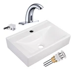 Aquaterior 5" Touchless Bathroom Faucet With Rectangle Vessel Sink Brush Chrome. Fixed Price $174.90.