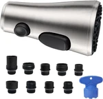 Pull Down Faucet Spray Head 3 Modes 9 Adapters Brushed Nickel. Fixed Price $13.99.