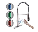 Owofan Touchless Kitchen Faucet Led Sprayer Stainless Steel Open Box, Grade. Fixed Price $90.99.
