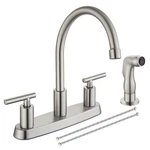 Kitchen Faucets, High Arc 360 Rotating Spout Sink Faucet, 2 Handle. Fixed Price $79.86.
