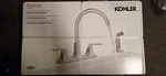 Kohler Rubicon Two-handle Kitchen Faucet Sidespray Stainless Steel K-R26582-VS. Fixed Price $54.99.