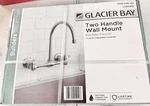 Glacier Bay Builders Double-handle Wall Mount Standard Kitchen Faucet In Chrome. Fixed Price $43.16.