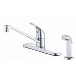 Glacier Bay Single Handle Standard Kitchen Faucet, Chrome W/ White Side Sprayer. Fixed Price $44.62.