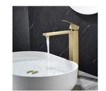 Brushed Gold Single Handle Vessel Sink Faucet W/ Pop-up Drain. Fixed Price $71.99.