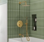 Everstein Shower System 10" Rain Head Brushed Gold No Valve!. Fixed Price $60.00.