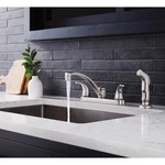 Oakbrook 810NC-F5004 2-HANDLE Brushed Nickel Side Sprayer Kitchen Faucet 1.8 Gpm. Fixed Price $69.99.