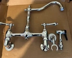 Signature Hardware Felicity Wall-mount Kitchen Faucet With Side Spray Chrome. Fixed Price $236.91.