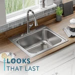 Elkay Parkway 25 In. Drop-in Single Bowl 20-GAUGE Stainless Kitchen Sink. Fixed Price $80.00.