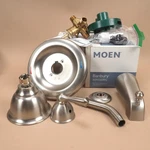 Moen Banbury 82910SRN Brushed Nickel Posi-temp Shower Kit Head Valve Faucet. Fixed Price $99.99.