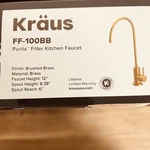 Kraus Purita Brushed Brass Gpm Cold Water Dispenser FF-100BB. Fixed Price $90.99.