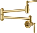 Arcora Brushed Gold Pot Filler Faucet, Wall Mount New (4E). Fixed Price $110.98.