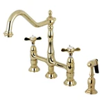 Kingston Brass KS1272BEXBS Essex Bridge Kitchen Faucet With Sprayer. Fixed Price $290.27.