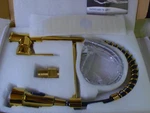 Sanitary Wares Single Hole Pull Down Kitchen Faucet Spray Gold Color. Fixed Price $34.99.