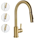 Hotis Gold Kitchen Faucet With Pull Down Sprayer, High Arc Stainless Steel Sink. Fixed Price $60.32.