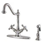 Kingston Brass KS123.AXBS Heritage 1.8 Gpm Hole Kitchen Faucet - Nickel. Fixed Price $370.47.
