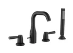 Fapully 2-HANDLE Tub Faucet Deck Mounted 4 Hole Matte Black. Fixed Price $299.99.