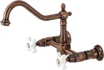 Kingston Brass KS124PXAC Heritage Wall Mount Bridge Faucet, Antique Copper. Fixed Price $160.00.