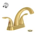 Phiestina Brushed Gold 4 Inch Centerset 2 Or 3 Holes Handle Bathroom Faucet.... Fixed Price $81.47.