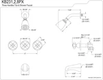 KB231PX Tub Shower Faucet With 3-CROSS Handle, Polished CHROME,5-INCH Spo.... Fixed Price $141.95.