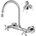 Airuida Wall Mount Kitchen Faucet With Sprayer 8 Inch Center, Chrome Polish. Fixed Price $102.56.