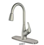 Aqua Plumb Satin Nickel Pull-down/single Handle Kitchen Sink Faucet. Fixed Price $124.99.