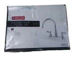Delta Foundations 2-HANDLE Kitchen Faucet In Chrome 21987LF **open Box**. Fixed Price $60.60.