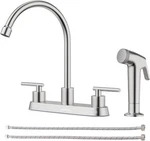 Appaso Kitchen Faucet With Side Sprayer, 2-HANDLE High Arch Brushed Nickel. Fixed Price $57.11.