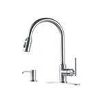 Arcora Single Handle Pull Down Kitchen Faucet With Soap Dispenser. Fixed Price $109.99.
