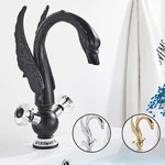 Ceramic Swan Bathroom Sink Faucet Waterfall Basin Dual Handle Single Hole Mixer. Fixed Price $49.00.