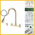 DAY-CR2006BTG Handle Kitchen 5 Pack Brushed Gold 4 Holes Pull Down Stainless. Fixed Price $87.43.