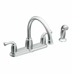 Moen Banbury CA87553 Chrome Two-handle High Arc Kitchen Faucet. Msrp $244.65!. Fixed Price $85.40.