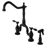 Kingston Brass KS775.TALBS Tudor 1.8 Gpm Deck Mounted Bridge - Black. Fixed Price $688.97.