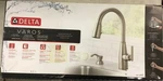 Delta Varos Pulldown Kitchen Faucet Spotshield Stainless Finish 19792Z-SPSD-DST. Fixed Price $119.00.