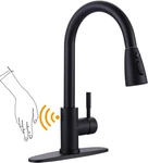 Matte Black Touchless Kitchen Faucet With Smart Sensor & Sprayer. Fixed Price $143.99.