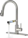 Feelso Brushed Nickel Kitchen Faucet With Filtered, Pull Down Sprayer, Bar/rv. Fixed Price $49.99.
