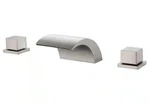Mondawe Brushed Nickel 2-HANDLE 8-IN Widespread Low-arc Bathroom Sink Faucet-new. Fixed Price $64.99.