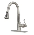 Bwe Single-handle Pull-down 3-SPRAY High Arc Kitchen Faucet, Brushed Nickel. Fixed Price $93.99.