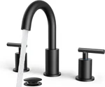 Black Bathroom Faucet 3 Hole, 8 Inch Matte Sink Widespread. Fixed Price $107.99.