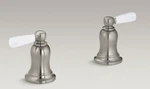 Kohler Bancroft K-T10587-4P-BN Brushed Nickel/porcelain Tub Faucet Handles Pair. Fixed Price $229.95.