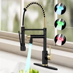 Smart Kitchen Faucet, 3 Modes Pull Down Sprayer, Led Temperature Control, Cerami. Fixed Price $636.99.